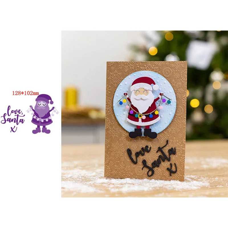 

Merry Christmas Kind and Gentle Santa Claus Decorations Artistic Words Love X Metal Cutting Dies Scrapbooking Album Paper DIY Cards Crafts Embossing Dies New 2019