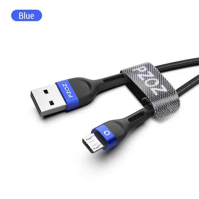 PZOZ Micro USB Cable Fast Charging 3A Microusb Cord For Samsung S7 Xiaomi Redmi Note 5 Pro Android Phone cable Micro usb charger Blue