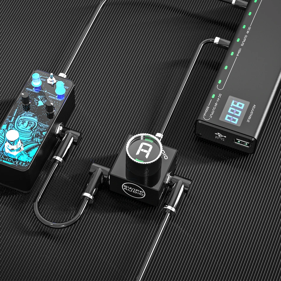 US $28.35 SWIFF AUDIO C10 Innovative Mini Pedal Tuner for Chromatic Guitar Bass Tuning HD LED Display Adjustable A4 Range Value 430449Hz