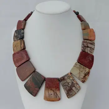 

18" Multi Color Red Creek Jasper Graduated Necklace