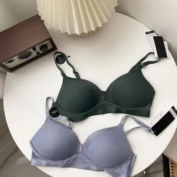 

Wriufred Underwear push uo lingerie and briefs set sexy basic no steel ring thin bra comfortable large size bralette with pants