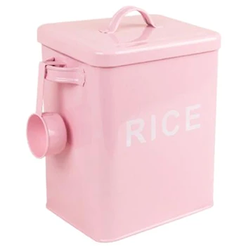 

Pink Pet Food Storage Barrels, Iron Sheet Material 4-5L Capacity Sealed Jars, Pest Control and Moldproof Dog Cat Food Cans