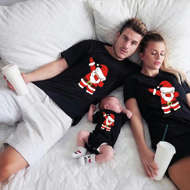 Camisetas familiares con estampado de Santa Claus, camisas divertidas para mamá, papá y yo, Pelele de atuendos de de navidad _ - AliExpress Mobile