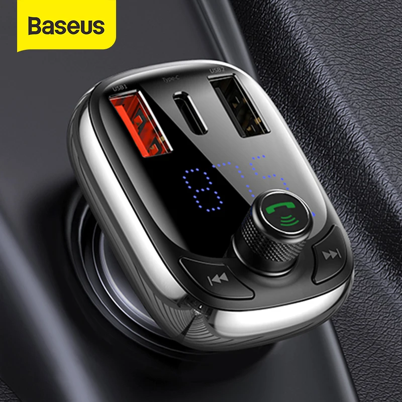 Baseus fm transmissor bluetooth 5.0 kit carro handsfree áudio mp3 player com pps qc3.0 qc4.0 5a carregador rápido modulador fm automático