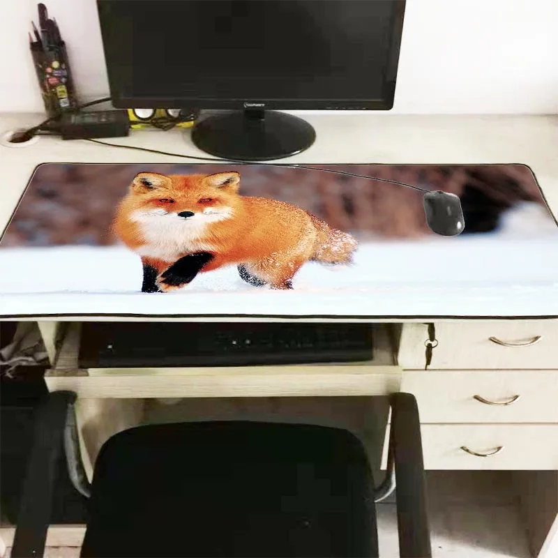 XGZ NonSlip PC Animals Deserts Ear Fox MousePads Computer Laptop Anime Locking Edge Mouse Mat for C