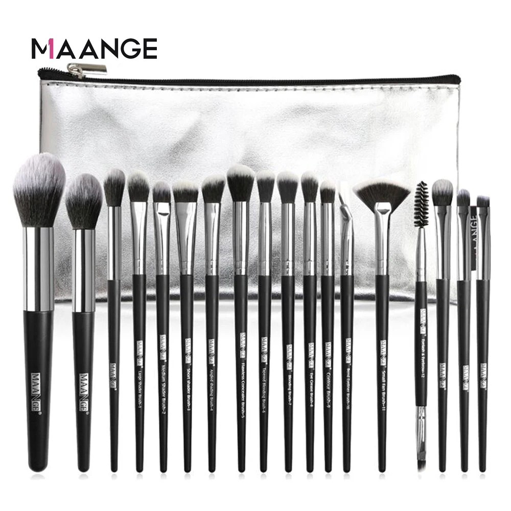 

MAANGE 12/18Pcs Makeup Brushes Set Multifunctional Brush set Powder Eyeshadow Make Up Brush With PU Leather Case Beauty Tool Kit