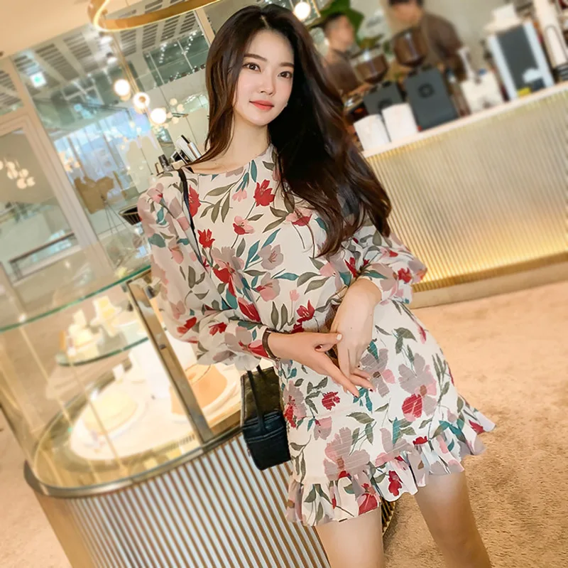 

2019 Spring And Summer New Style Elegant Playful Floral Sheath by Age Dress