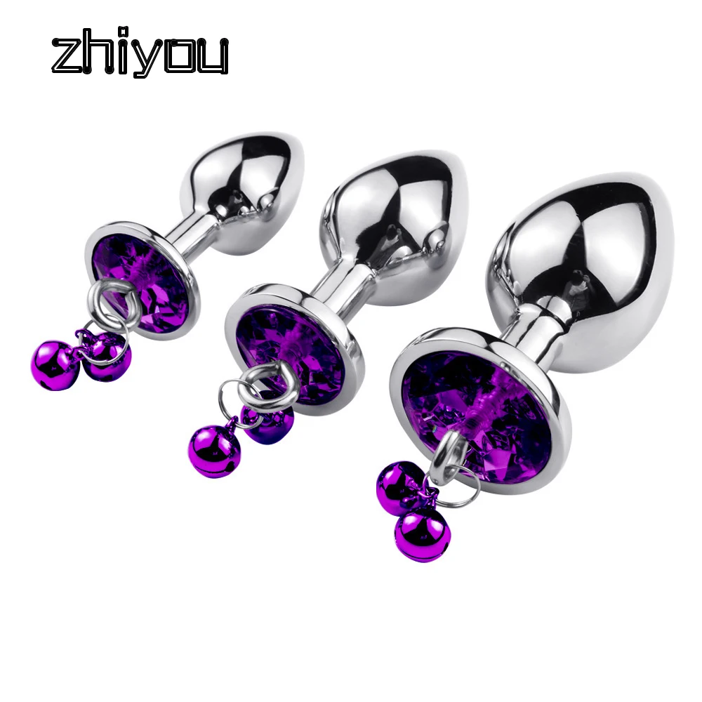 Intimate metal anal plug crystal jewelry smooth touch butt without vibrator beads bell toy male / female | Красота и здоровье