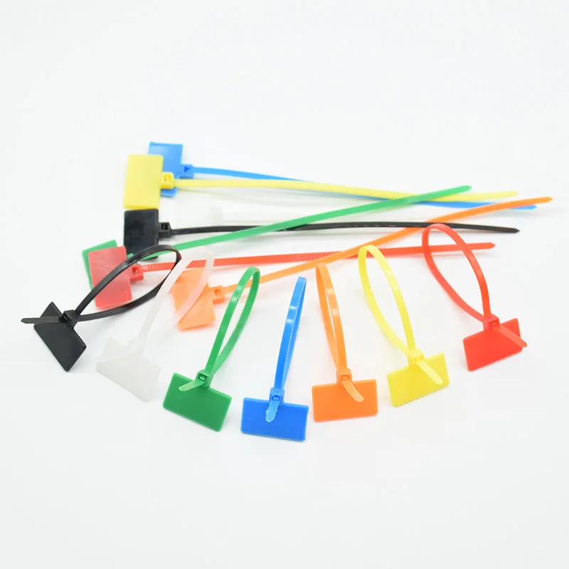30pcs  4*150mm Nylon Cable Ties tag labels Plastic loop Ties markers Cable Tag self-locking Zip Ties Easy mark red blue green