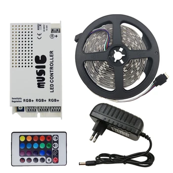 

LED Strip Light RGB Led Strip SMD 2835 5m-20m led Lamp ribbon tape with Music Sound Control Wireless IR Remote Control