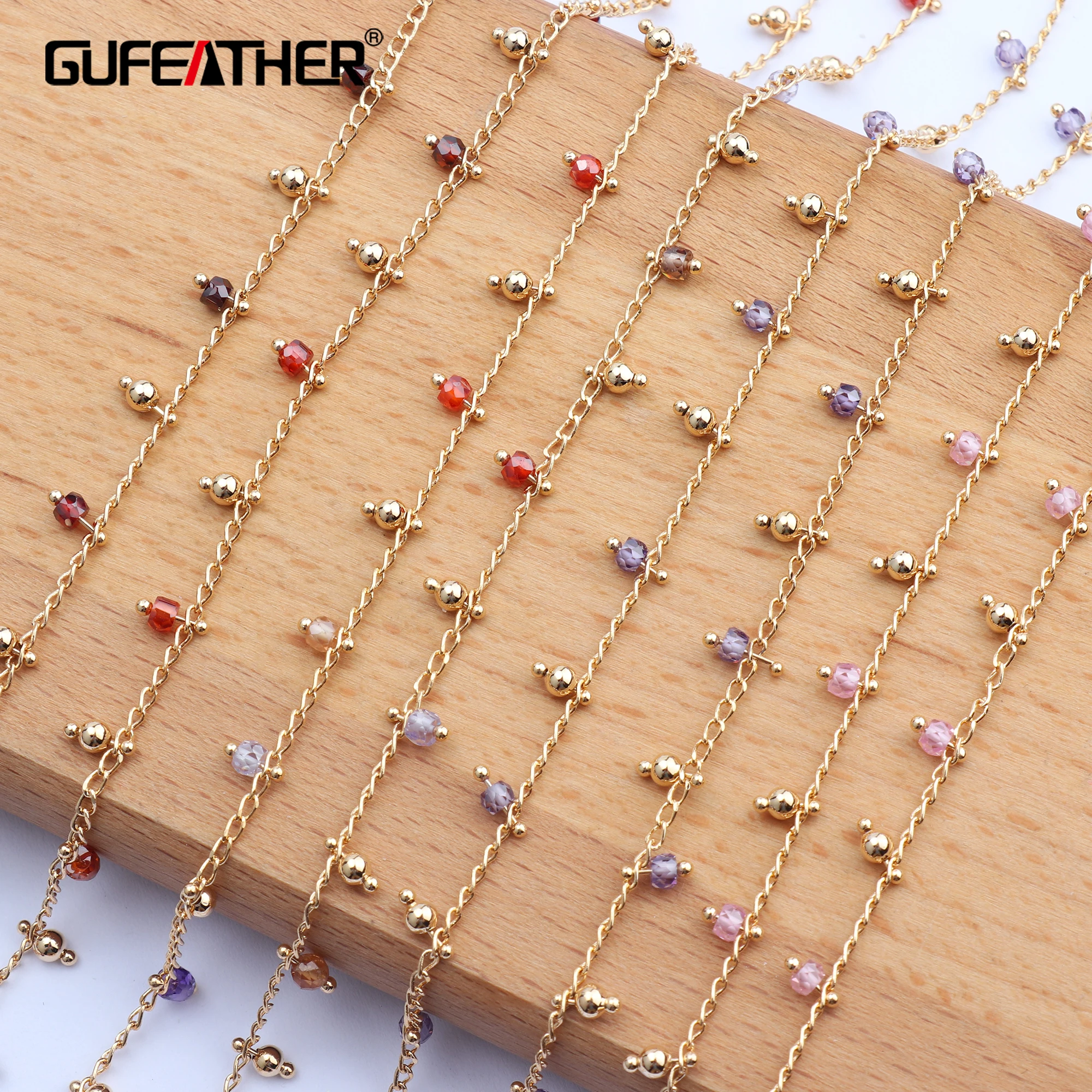 GUFEATHER C88 ювелирные аксессуары позолота 18 К 0 3 мкм diy цепь циркон браслет ожерелье
