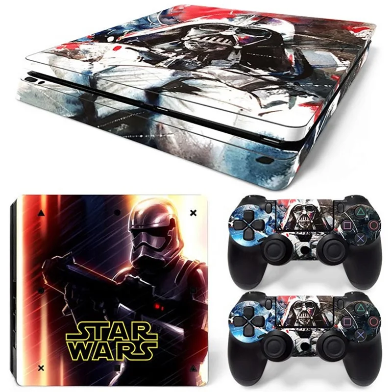 Marvel Iron man Star Wars Vinyl Skin Sticker for PS4 Slim Console and 2 Controllers Decal Cover Game Accessories