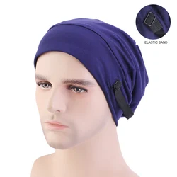 Unisex adjustable Stretchy Women Satin Lining Chemo Cap Muslim Cotton Turban Hat Beanie Ladies Islamic Hijab Headwear Indian Cap