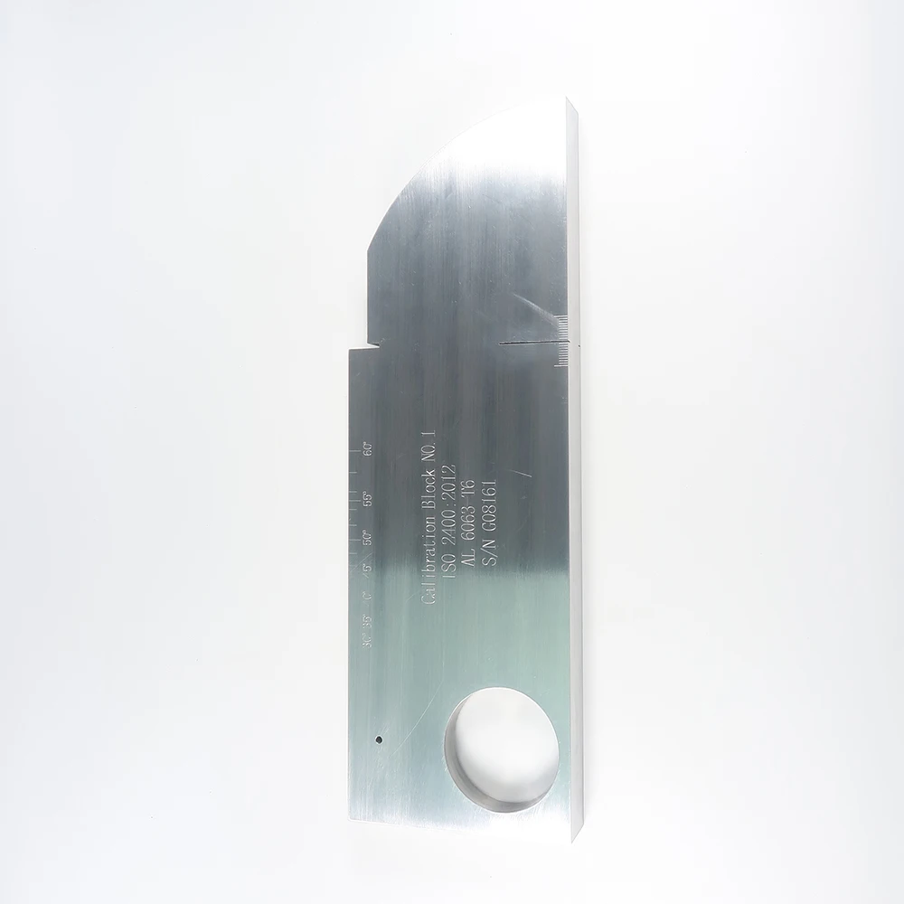 Aluminum V1 type Ultrasonic Calibration Test Block Inch Version IIW-Type ISO2400-2012 with Straight groove 3mm hole