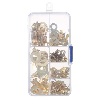 

Ring Type Terminals Brass Non-insulated Cable Wire Crimp Connectors Bare Cable Crimped/Soldered Terminal Kit 150pcs/set