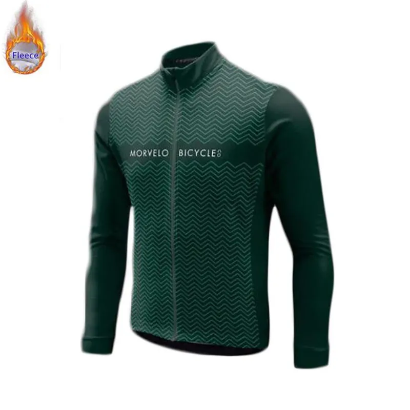 Pro team New Men Long Sleeve Winter Thermal Fleece Bicycle Morvelo Cycling Jersey Warm Winter Moutain Bike Cycling Clothing - Цвет: 6