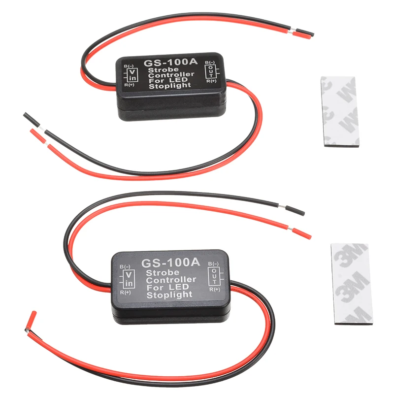 MAYITR 2Pcs GS-100A Car LED Brake Stop Light Strobe Flash Controller Box Module Car Styling Car Light Accessories