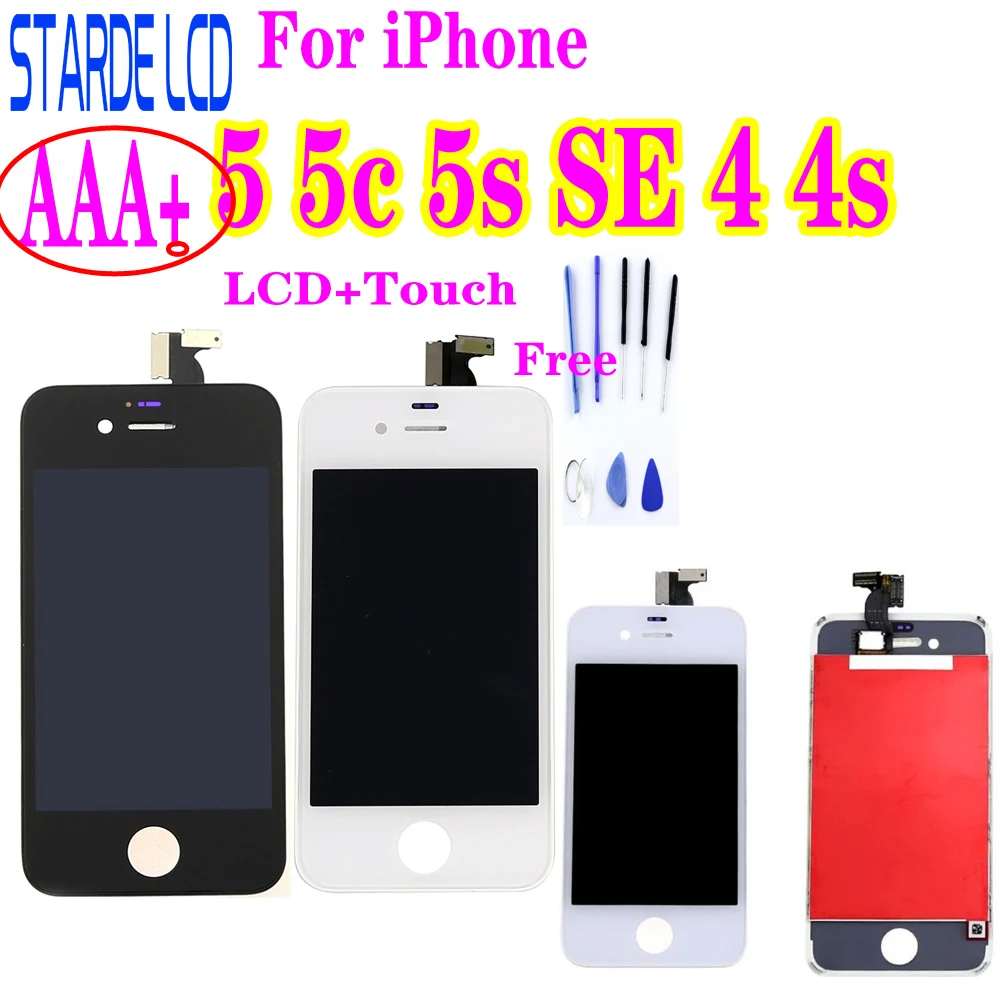 AAA +++ ЖК-дисплей для iPhone 6 сменный сенсорный экран 5 5c 5s SE 4 дюйма с рамкой без битых