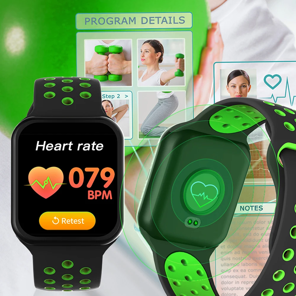 Sports Watches Men Women Smartwatch Waterproof Smart Watch Full Screen Blood Pressure Blood Oxygen Fitness Tracker VS B57 IWO 8