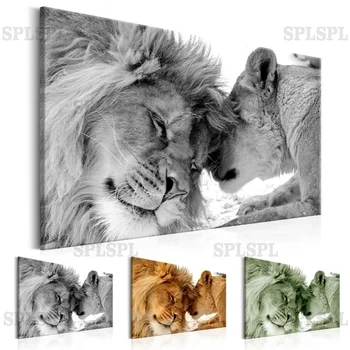 

Cute Leopard Lion Posters and Prints The King of Animals Canvas Painting Photo Wall Art Pictures for Living Room Decoration