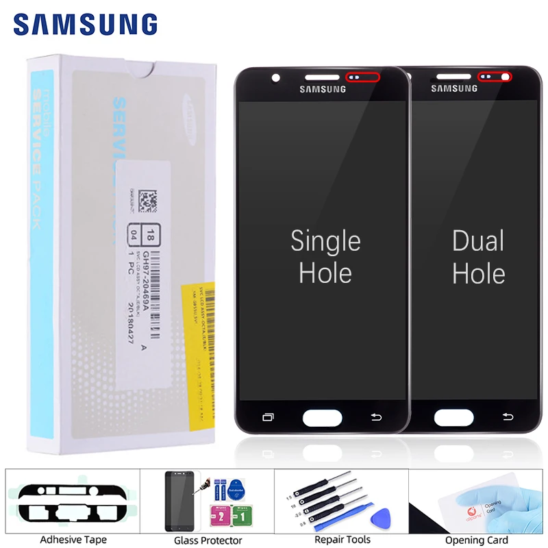 Цена дисплей для SAMSUNG Galaxy J7 Prime G610F G610F DS font b LCD b font в сборе с тачскрином Оригинал On7 2016 Nxt 5.5