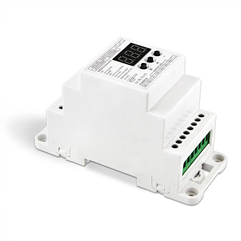 BC-834-DIN-RJ45 DC12-24V вход 6А* 4CH выход, din-рейка 4CH постоянное напряжение DMX512/1990 Декодер контроллер для светодиодной ленты, лампы