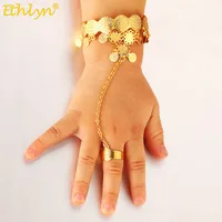 Ethlyn Coin Bangles for Baby with Rings Girls Kids Gold Color Pretty Bracelet Bangles Coin Jewelry Arab Child Birthday Gift B33B 1