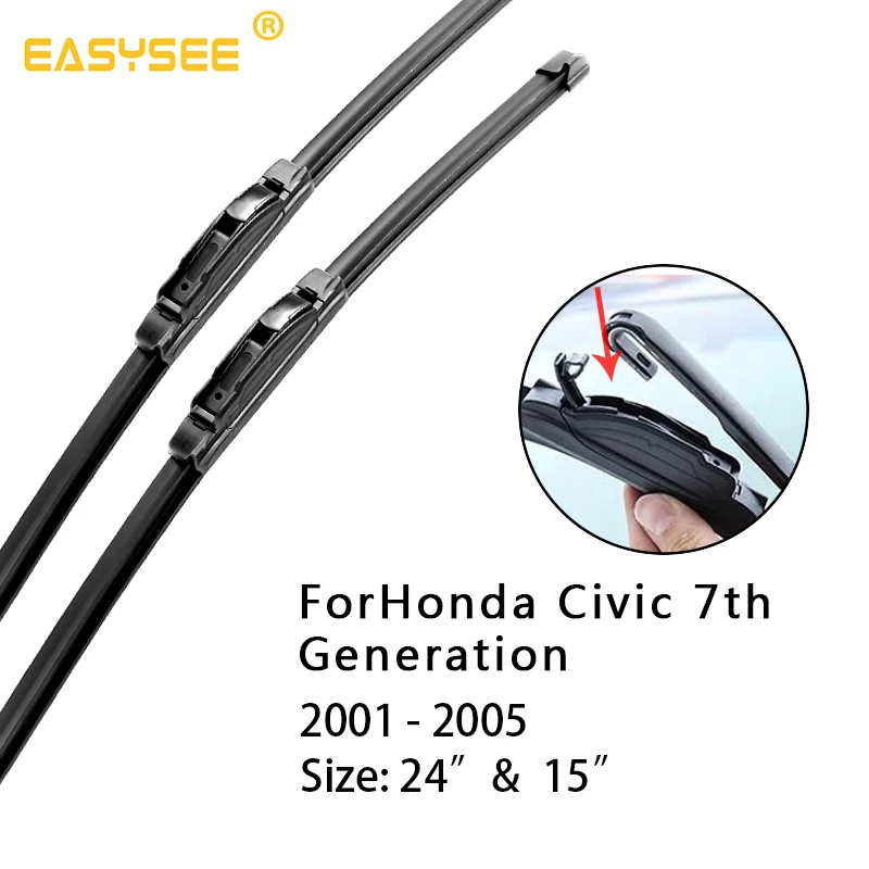 Стеклоочистители ветрового стекла для Honda Civic 7th 8th 9th Generation 1"& 24 23"& 2" 18"& 2" 2001 до 2013 - Цвет: 2001-2005