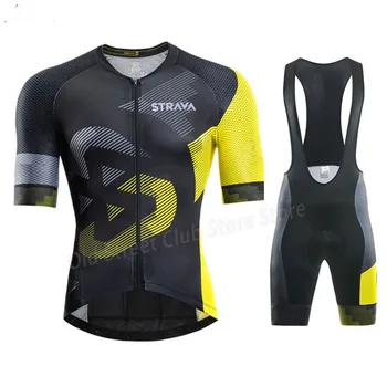 

2020 STRAVA Summer Cycling Jersey Sets Breathable MTB Bicycle Cycling Clothing Mountain Bike Wear Clothes Maillot Ropa Ciclismo
