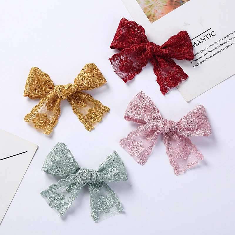 Lace Baby Hair Clips for Girls Embroidery Hairpins Candy Color Infant Princess Barrettes Cute Children Hair Accessories best Baby Accessories