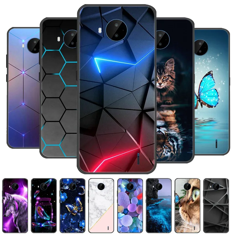 Soft TPU Silicone Cartoon Back Cover Black Bumper Case