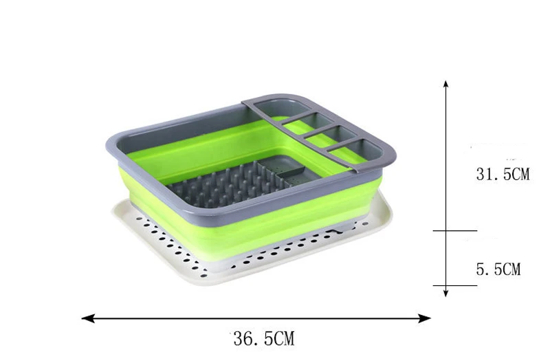 Kitchen collapsible dish rack with tray Folding cup cup storage basket storage box drain basket home kitchen accessories
