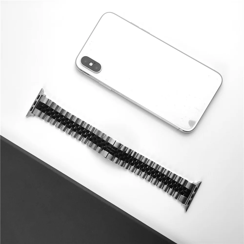 Ремешок из нержавеющей стали для Apple Watch Series 6 деловой браслет с металлическими