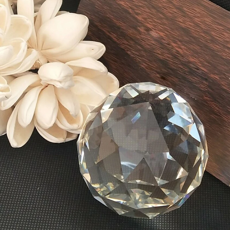 Boule À Facettes En Verre De Cristal De Coupe Claire, Prismes De Sphère De  Cristal De 50mm/60mm/70mm/80mm/100mm, Décoration D'hôtel De Maison - Boules  Décoratives - AliExpress