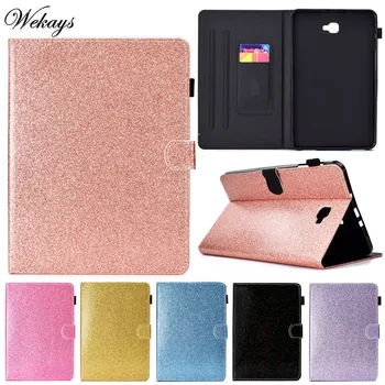 

Wekays For Samsung Tab A6 T580 Glitter Bling Leather Case For Samsung Galaxy Tab A6 A 6 2016 10.1 T585 T580 SM-T585 Cover Cases