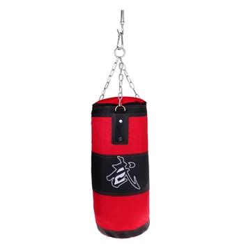 

Red Punching Bags Kickboxing MMA Training Sandbag Hanging Chain Ceiling Hook Boxing Training Set at Home