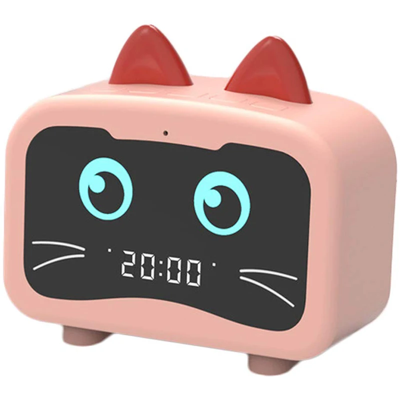 

Alarm Clock Radio with Bluetooth Cat Ears Speaker, Digital FM Radio, Hands Free HD Call, USB Charging Port for Heavy Sleepers Ho
