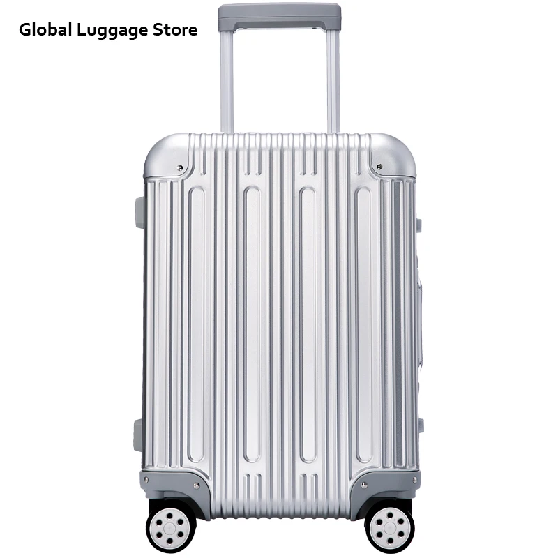 Полностью алюминиевый сплав, чемодан на колесиках, чемодан для путешествий, 20, для переноски, 25, 29, проверенный багаж