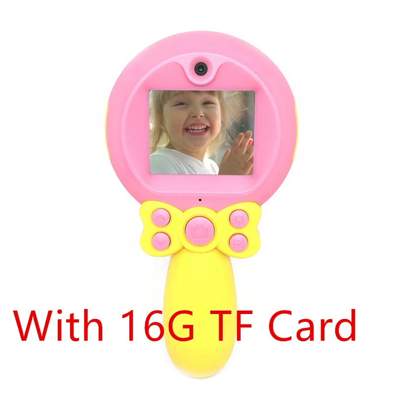 pink 16G TF Card Мини-камера, детские развивающие игрушки, волшебная палочка для детей, подарок на день рождения, цифровая камера HD 1080 P, проекционное видео - Цвет: pink 16G TF Card