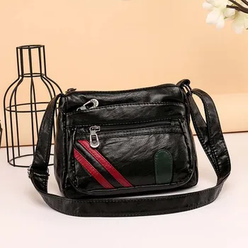 

Small Women Messenger Bag Soft Washed PU Leather Crossbody Handbag Shoulder Bags Sling Designer Handbags High Quality Bolsa Hand