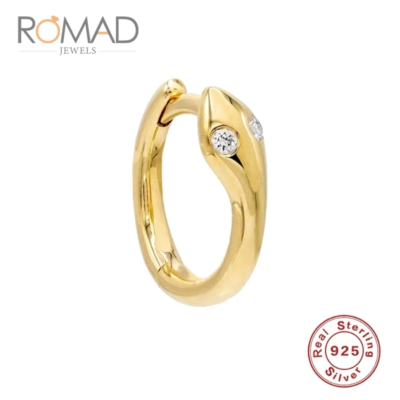Romad, новая мода, S925 Стерлинговое Серебро, круглые серьги, крутые, креативная личность, серьги в виде змеи, серьги для женщин, подарки