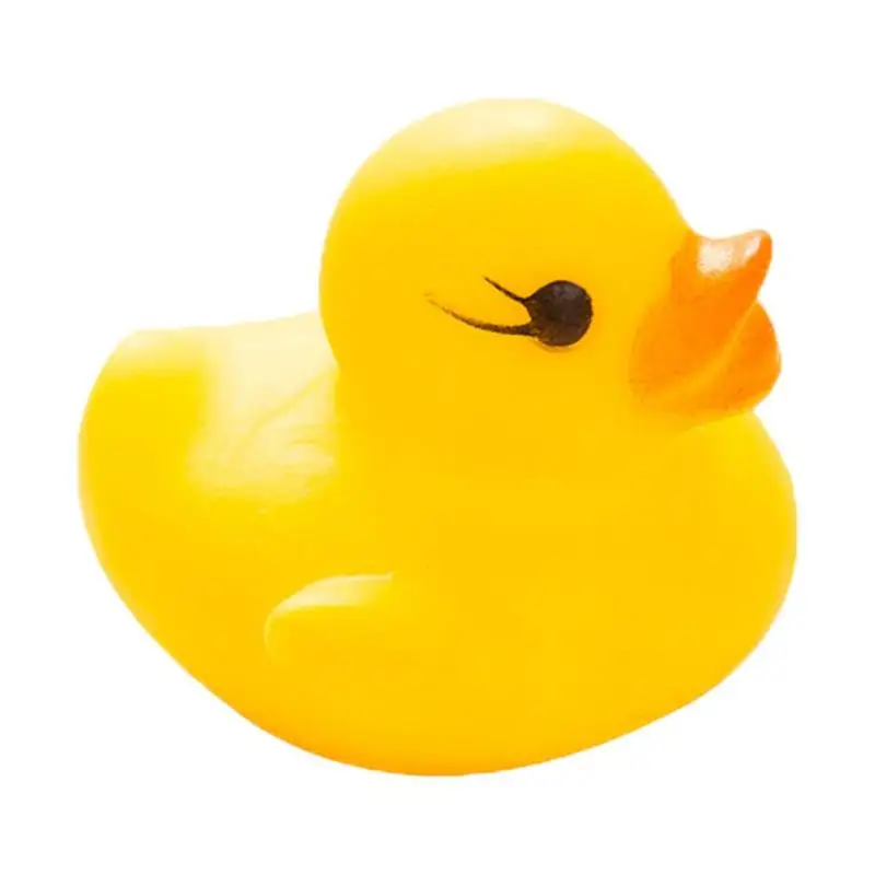 10pcs set Mini PVC Yellow Ducks Lovely Souding Toys Baby Shower Children Playing Water Toy Durable 4