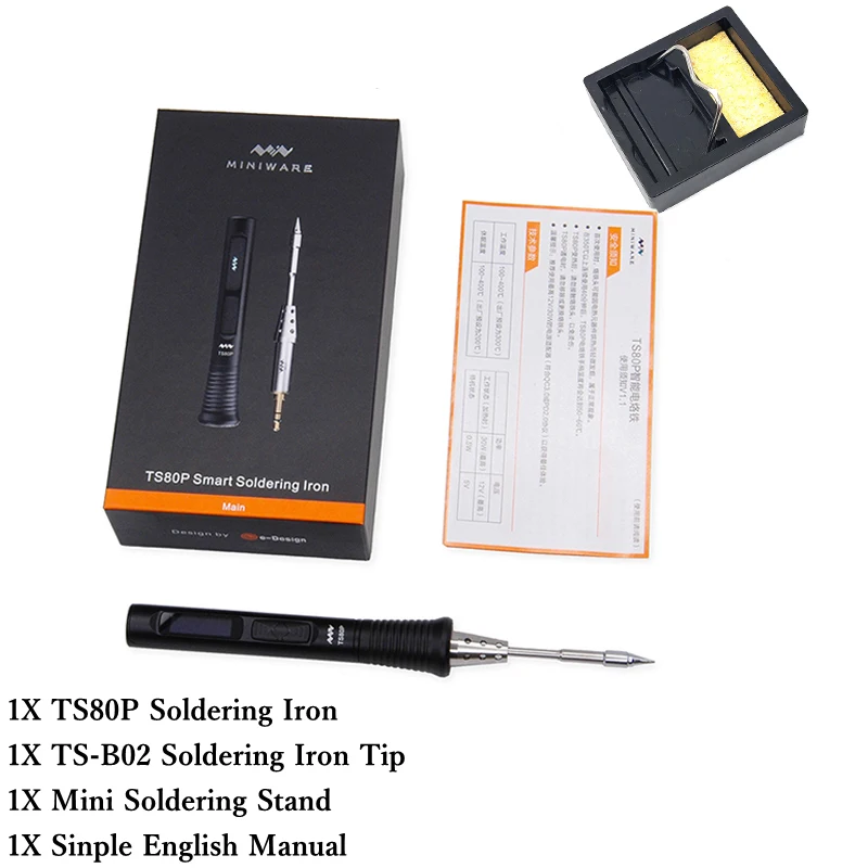 ToolPAC TS80 Mini kit doutils de soudage Intelligent avec Puce STM32 et kit Complet de Fer à souder électrique 