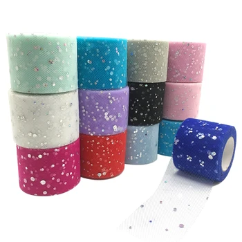 

Promotion Tulle Roll 25yards 5cm Sequins Glitter Fabric Spool For Wedding Decoration Baby Shower Decor Mesh Party Suppliers