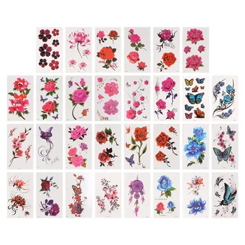 

60 Sheets Women Flowers Rose Body Stickers Party Decals Temporary Tattoos Body Decals for Festival