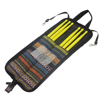 

SEWS-Drum Set Accessories 3 Set Nylon Drum Sticks + 6Pcs Drum Damper Gel Pads Muffler Mute with Carry Bag