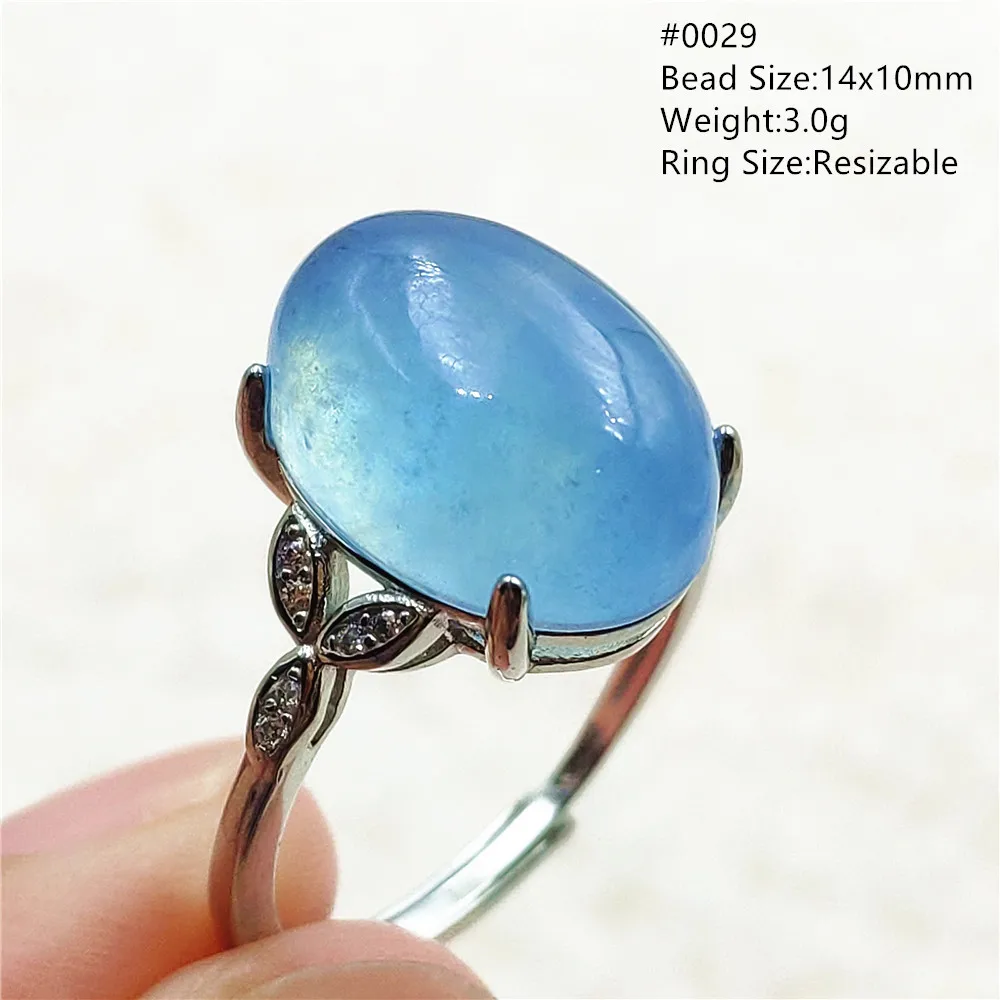 jewellery shop near me Genuine Natural Blue Aquamarine Clear Oval Ring Adjustable Crystal Size 925 Silver Aquamarine Ring Gemstone AAAAA nose pin