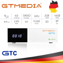 GTMEDIA GTC Satellite TV Empfänger DVB-S2 T2 Combo decoder Tuner Android TV BOX unterstützung Spanien Cline M3u smart tv Set top Box