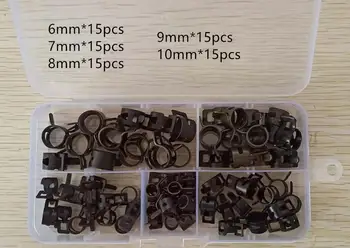 

75Pcs/set 6-10mm Q673B Vacuum Spring Fuel Clip Oil Water Hose Pipe Tube Clamp Black Assortment Kit
