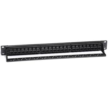 

1U Cabinet Rack Type Straight Through 24-Port CAT6 Patch Panel RJ45 Cable Adapter Ladder Jack Modular Module